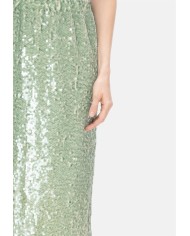 8PM Gonna midi paillettes verde