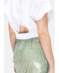 8PM Top donna scollo V bianco