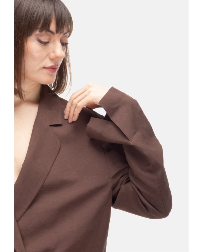 8PM Giacca donna spacchi laterali Berlino Cioccolato