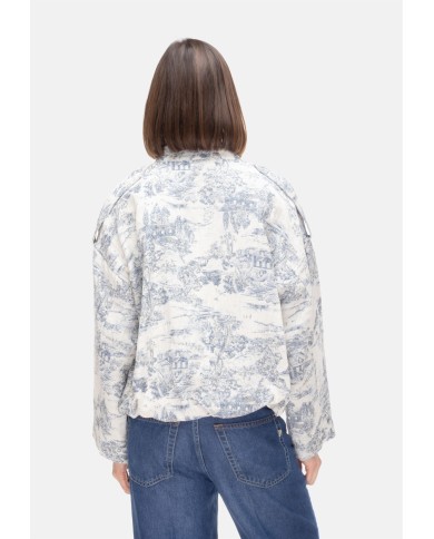 8PM Bomber donna con stampa Toile de Jouy blu