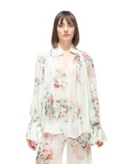 SEMI COUTURE Blusa donna stampa floreale verde acqua