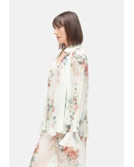 SEMI COUTURE Blusa donna stampa floreale verde acqua