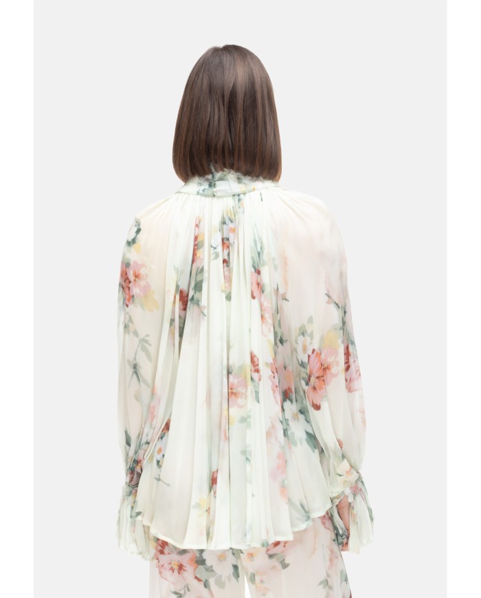 SEMI COUTURE Blusa donna stampa floreale verde acqua