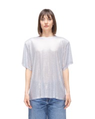 TWENTYFOURHAITCH T-shirt donna strass Argento