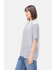 TWENTYFOURHAITCH T-shirt donna strass Argento