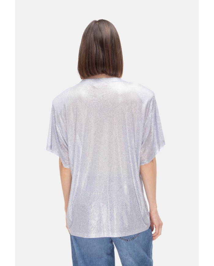 TWENTYFOURHAITCH T-shirt donna strass Argento
