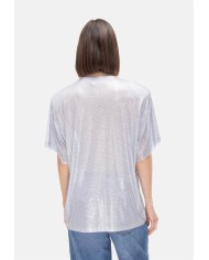 TWENTYFOURHAITCH T-shirt donna strass Argento