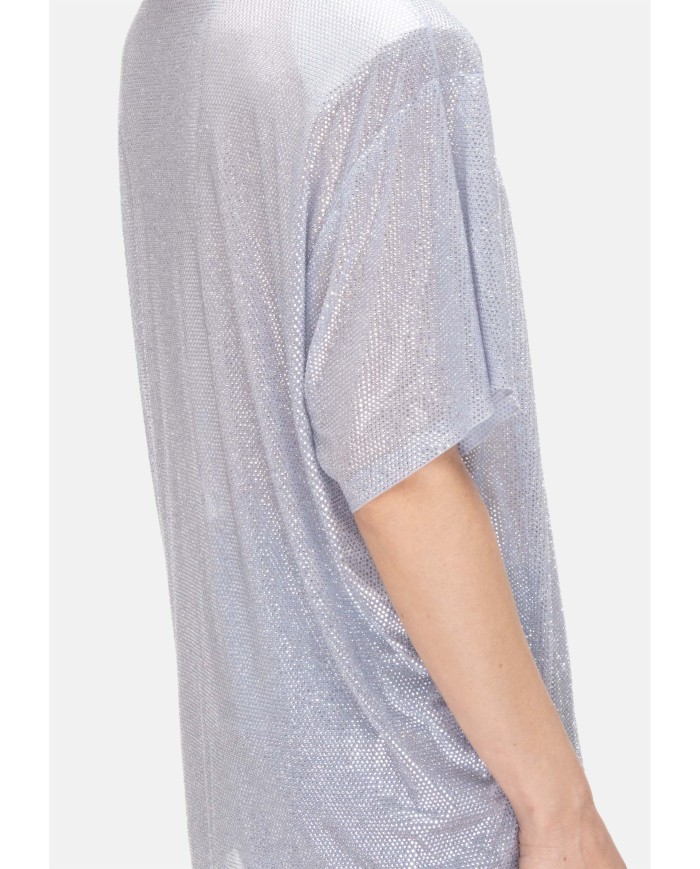 TWENTYFOURHAITCH T-shirt donna strass Argento