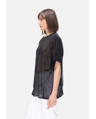 TWENTYFOURHAITCH T-shirt donna strass Nera