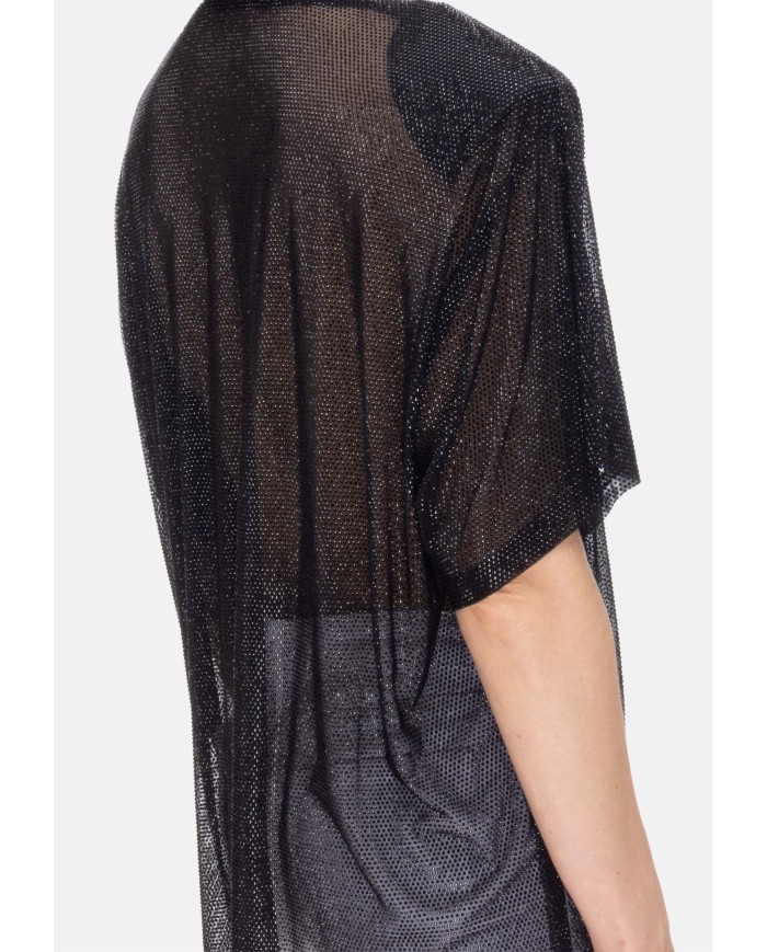 TWENTYFOURHAITCH T-shirt donna strass Nera