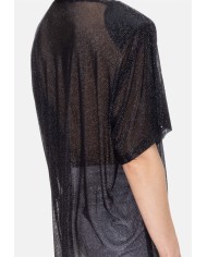 TWENTYFOURHAITCH T-shirt donna strass Nera