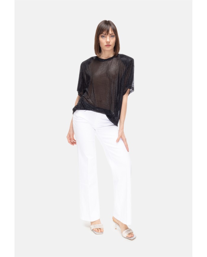 TWENTYFOURHAITCH T-shirt donna strass Nera
