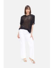 TWENTYFOURHAITCH T-shirt donna strass Nera