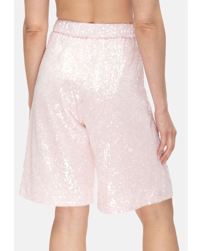 TWENTYFOURHAITCH Bermuda donna paillettes Rosa