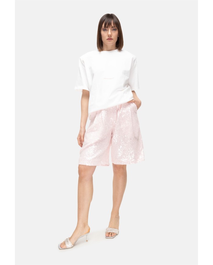 TWENTYFOURHAITCH Bermuda donna paillettes Rosa
