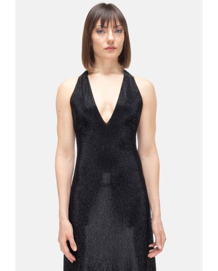 TWENTYFOURHAITCH Vestito donna strass Nero
