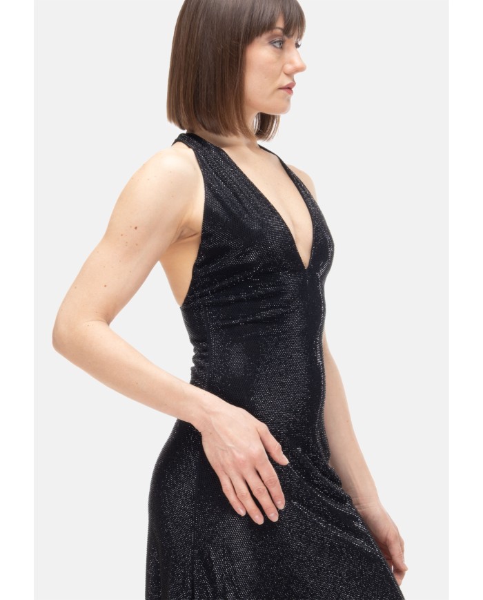 TWENTYFOURHAITCH Vestito donna strass Nero