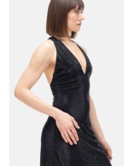 TWENTYFOURHAITCH Vestito donna strass Nero
