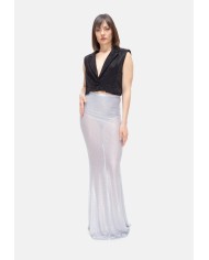 TWENTYFOURHAITCH Gilet donna strass Nera