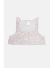 TWENTYFOURHAITCH Top donna strass Argento