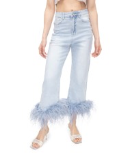 TWENTYFOURHAITCH Jeans donna piume denim chiaro