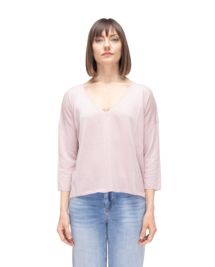 BE YOU Maglia donna scollo V Rosa