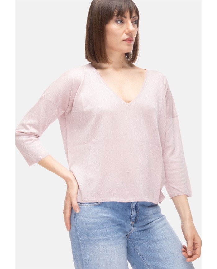 BE YOU Maglia donna scollo V Rosa