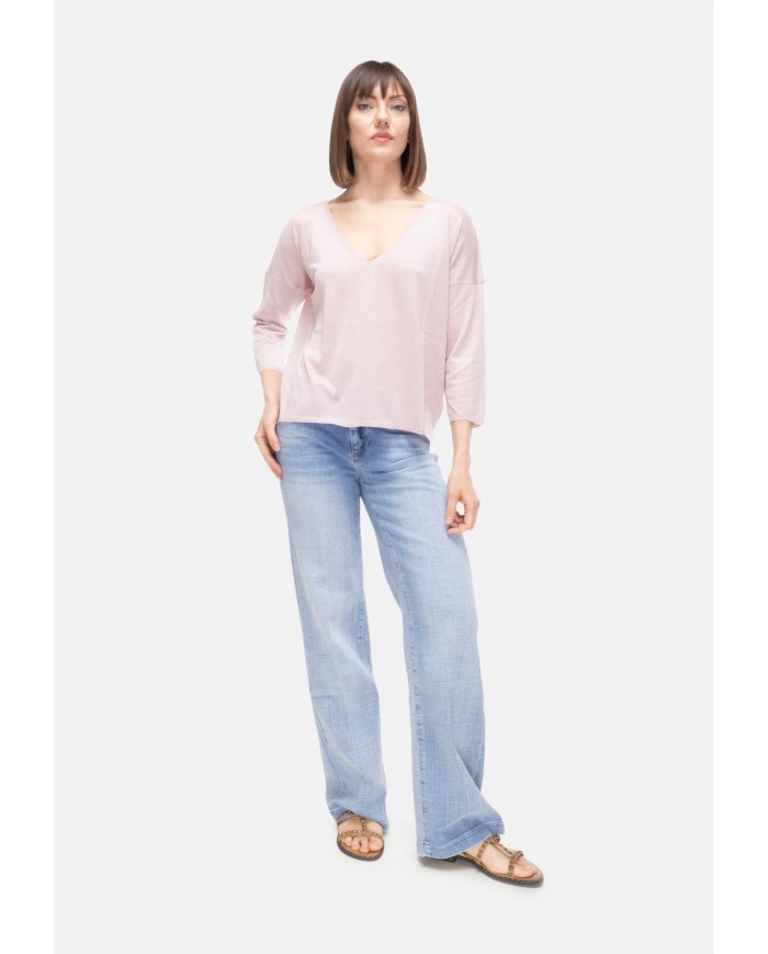 BE YOU Maglia donna scollo V Rosa