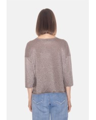 BE YOU Maglia donna scollo V Marrone