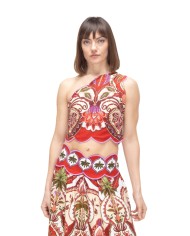FARM RIO Top donna monospalla Rosso
