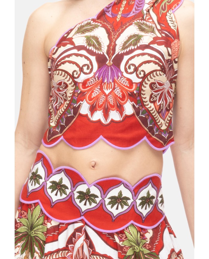 FARM RIO Top donna monospalla Rosso