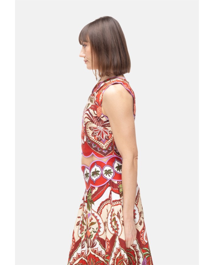 FARM RIO Top donna monospalla Rosso