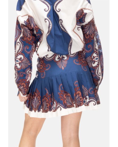 FARM RIO Gonna mini plissè Blue