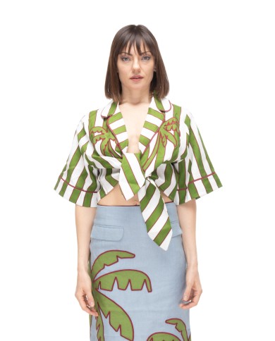 FARM RIO Camicia con nodo donna Verde