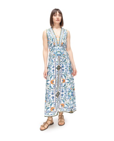 FARM RIO Abito lungo donna scollato Bianco