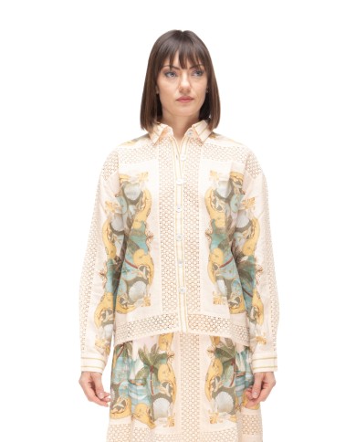 FARM RIO Camicia donna stampa Royal beige