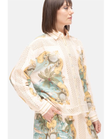 FARM RIO Camicia donna stampa Royal beige