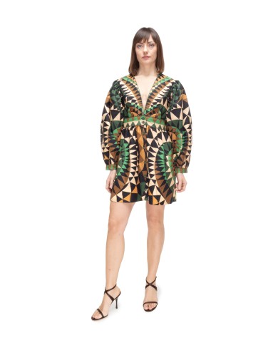 FARM RIO Abito corto donna nero verde