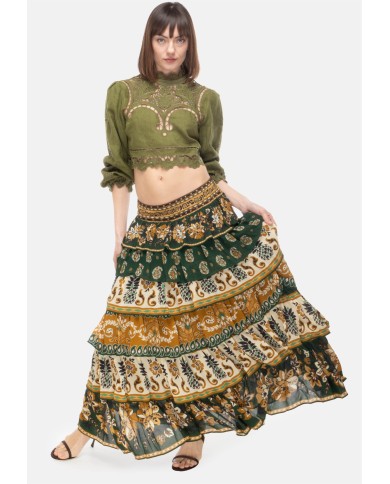 FARM RIO Gonna lunga balze Verde