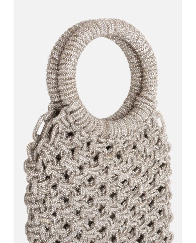 TWENTYFOURHAITCH Borsa donna Maronti con cristalli Argento