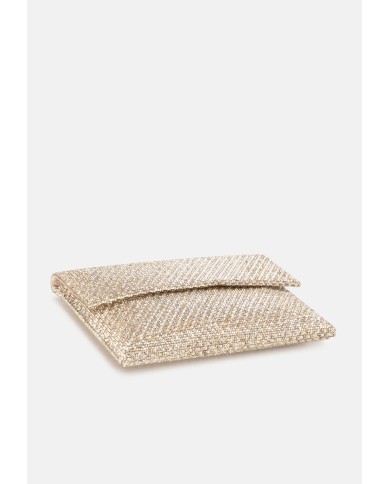 TWENTYFOURHAITCH Clutch Morna con cristalli Oro