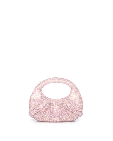 TWENTYFOURHAITCH Mini bag Joan in maglia strass Rosa