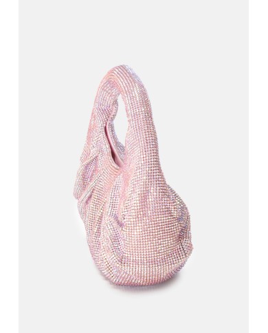 TWENTYFOURHAITCH Mini bag Joan in maglia strass Rosa