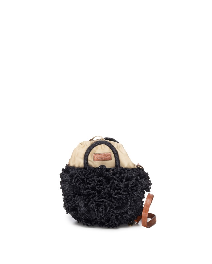 IBELIV Borsa donna rafia CORAL Black               
