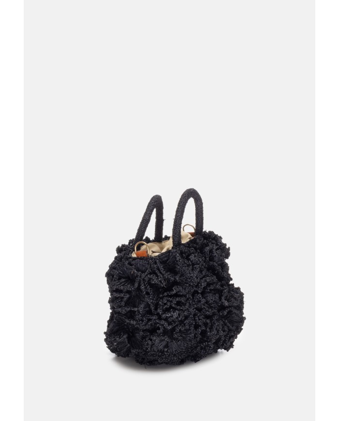 IBELIV Borsa donna rafia CORAL Black               