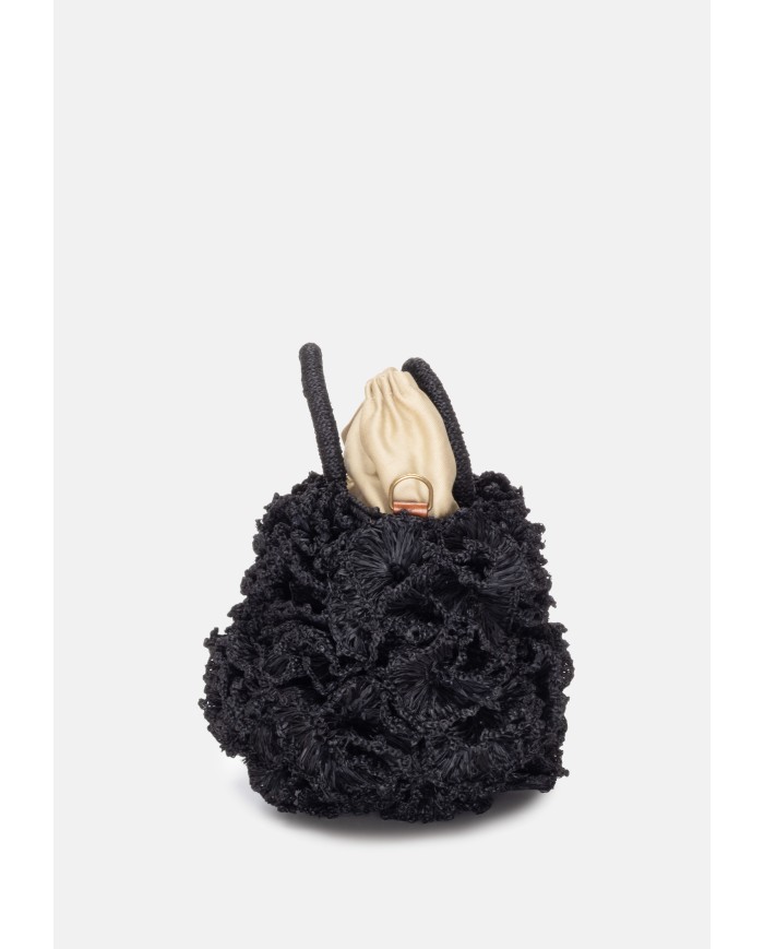 IBELIV Borsa donna rafia CORAL Black               