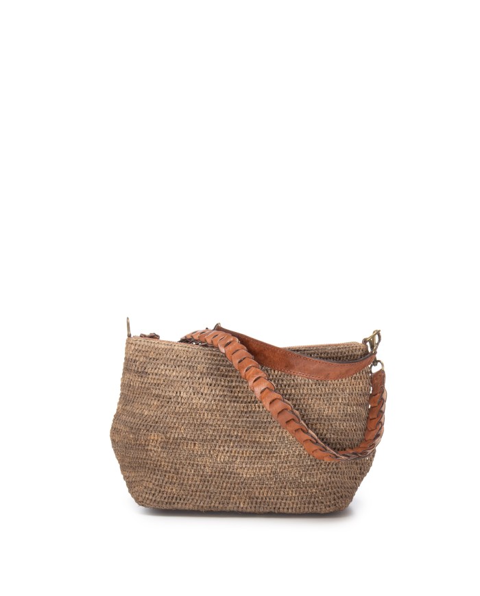 IBELIV Borsa donna in rafia MIHAJA DARK TEA