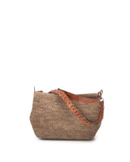 IBELIV Borsa donna in rafia MIHAJA DARK TEA