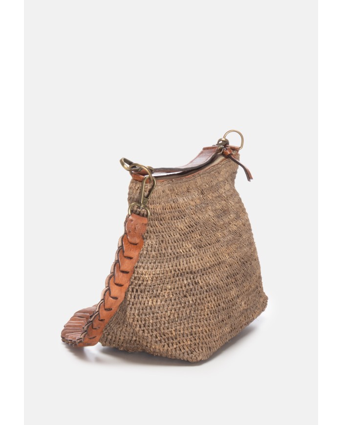 IBELIV Borsa donna in rafia MIHAJA DARK TEA