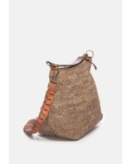 IBELIV Borsa donna in rafia MIHAJA DARK TEA